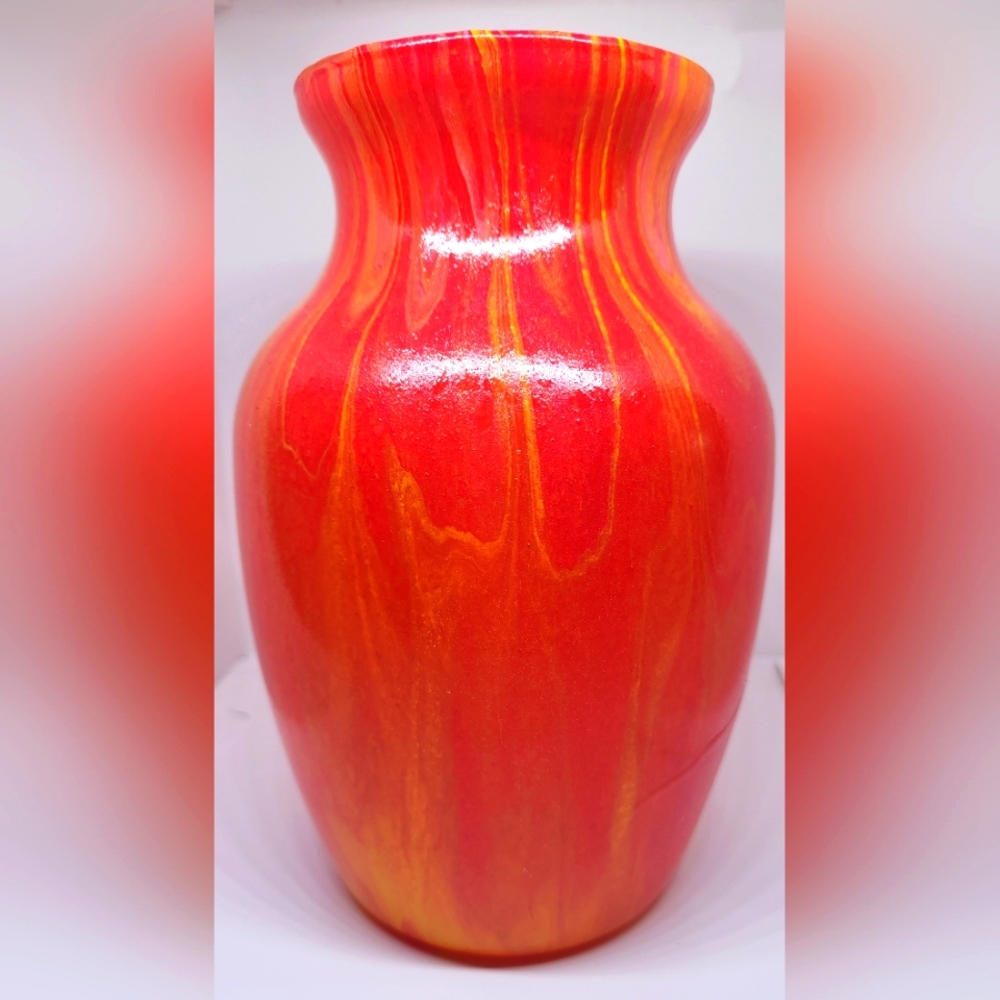 Handpainted glass vase